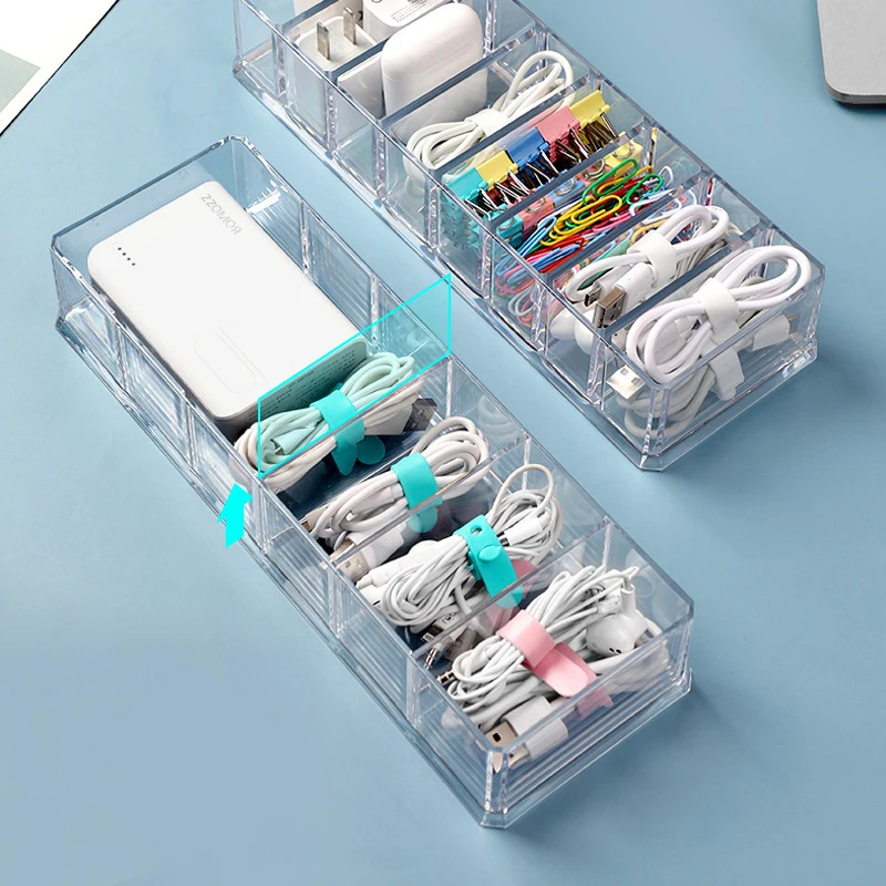 Transparente PP Material Cosmetics Storage Box, Maquiagem Titular, Jóias Make Up Organizer para casa, Desktop de plástico