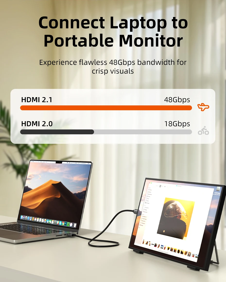 CABLETIME Mini HDMI zu HDMI Kabel HD 8K 60Hz High-Speed Mini HD 2.1 Kabel 48Gbps HDMI 2.1 Kabel für HDTV Tablet Kamera – Detail 5