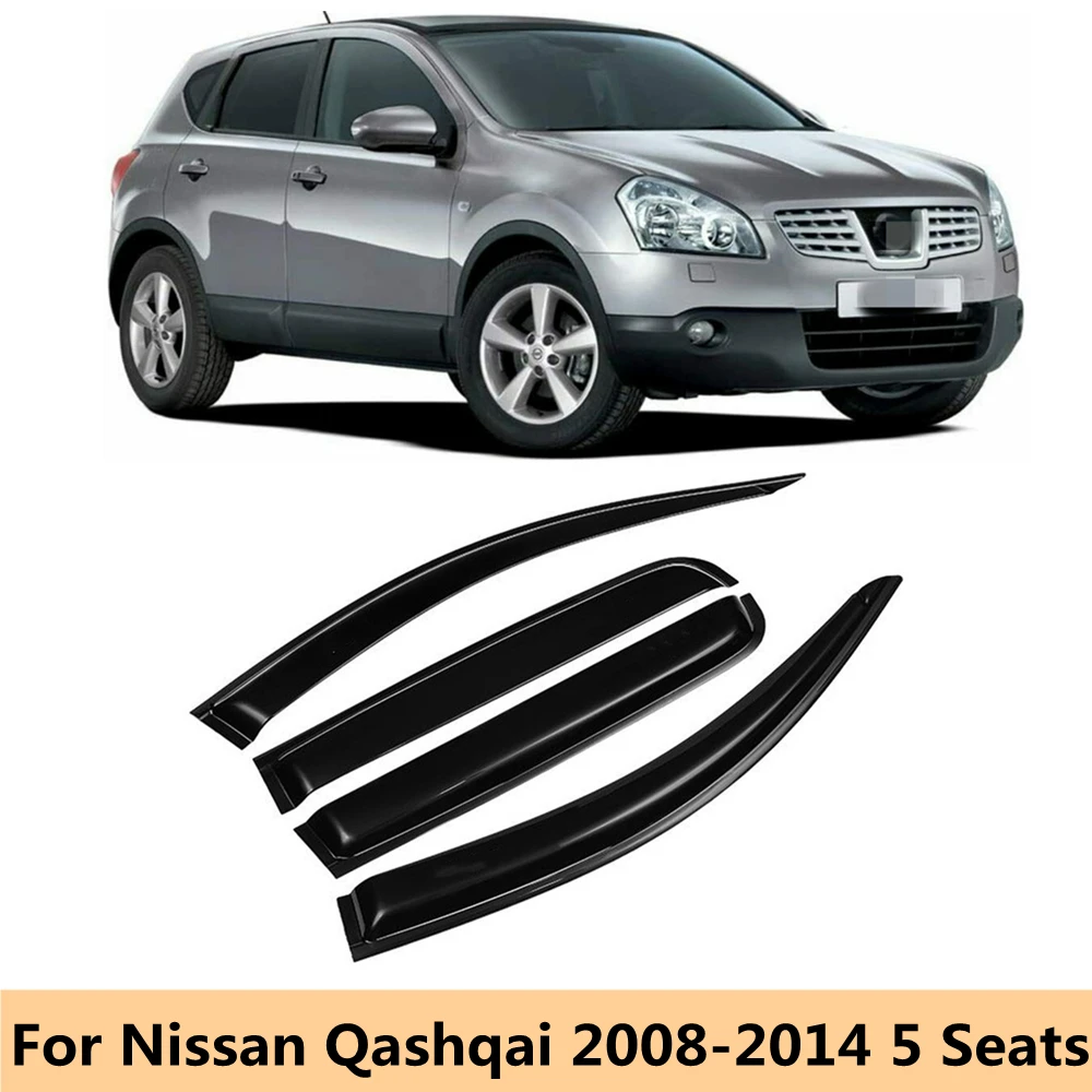 For Nissan Qashqai 2008 2009 2010 2011 2012 2013 2014 Car Side Window Visor Deflector Windshield for Rain Guard Shields Shelters