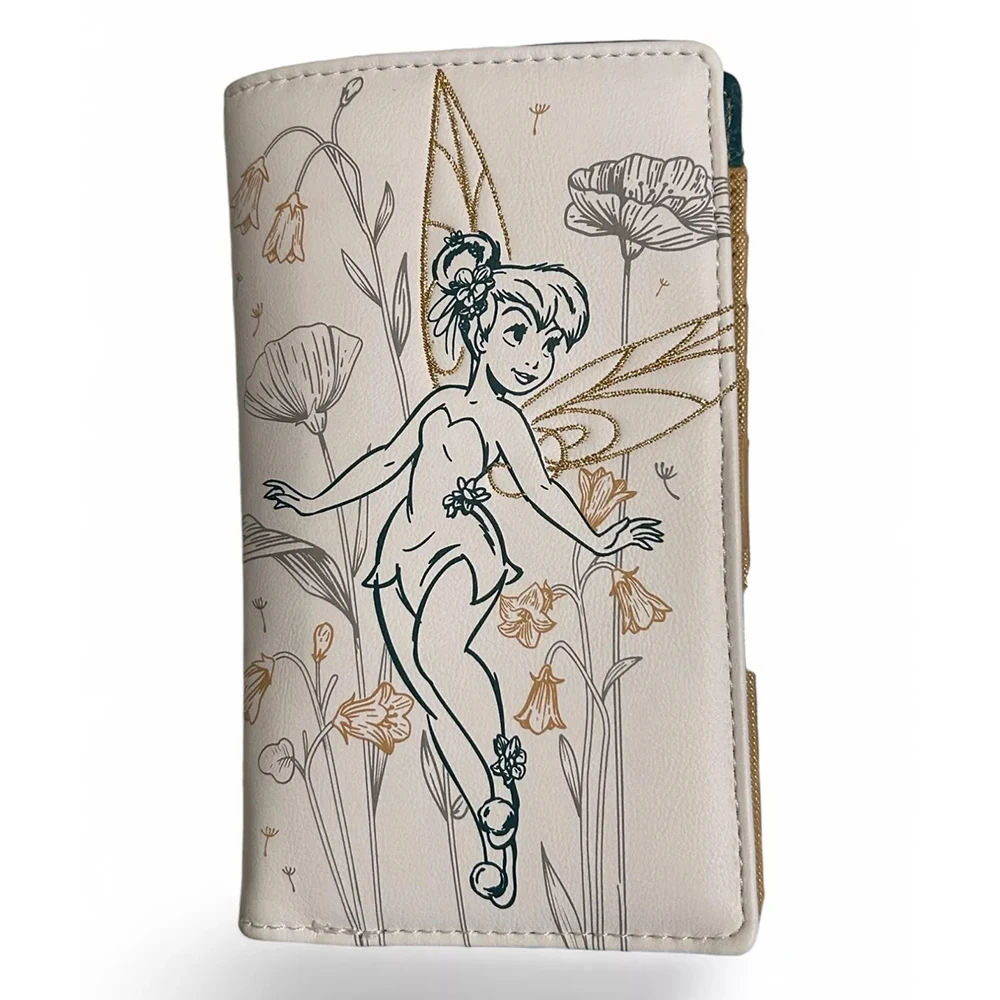 

Disney Wallet Loungefly Tinker Bell Collection Disneyland Embroidery Wallet Card Bag Storage Bag Coin Purse Fashion Girls Gifts