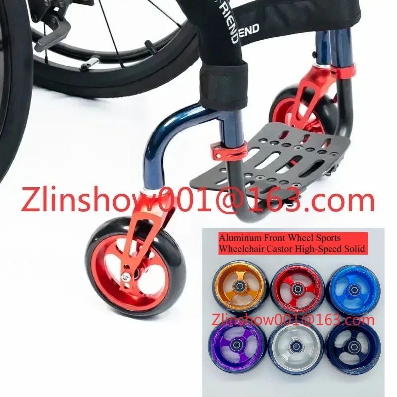 1 pair high-speed bearings rubber casters, durable rubber casters , suitable for sports wheelchair front wheels