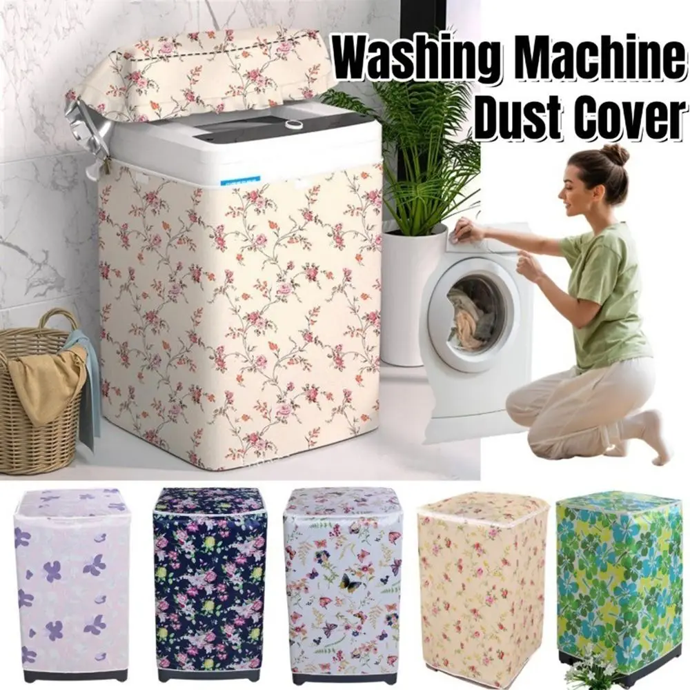 Waterproof Washing Machine Cover Easy Installation Sunscreen Washer Cover Cloth Size Adaptation Dustproof Washer Cover