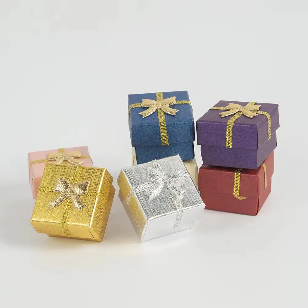 100-Pack Bulk Rings Boxes Jewelry Travel Box Paper Bag Case Gift Bracelet Rings Stud Earrings Boxes Storage For Western Women
