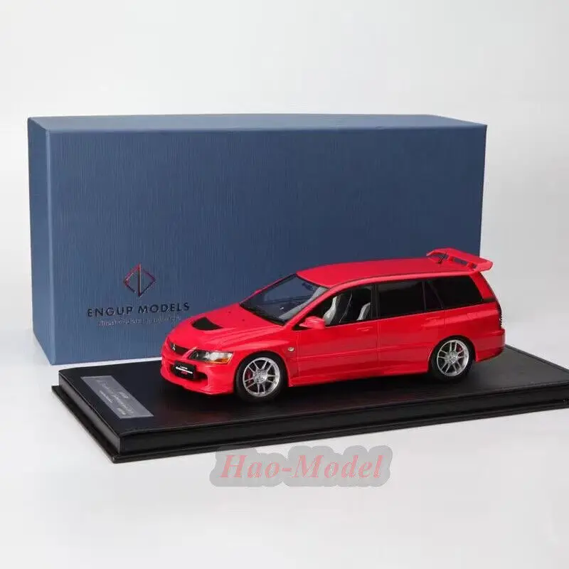 ENGUP-Modèle de voiture en résine pour Mitsubishi EVO, collection d'affichage de passe-temps, simulation rouge, jouets pour enfants, cadeaux d'anniversaire pour garçons, 1:18