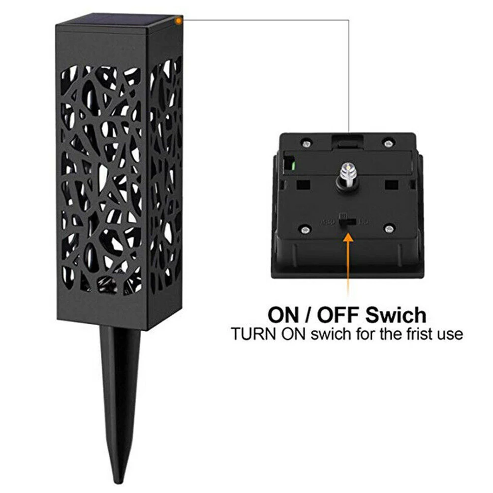 

2Pcs Solar Lawn Light LED Garden Ground Lights Black Patio Pathway Outdoor Lighting Eco Friendly Energy Saving Durable Design