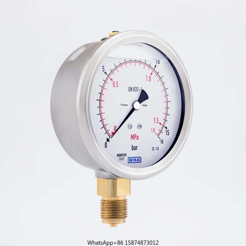 WIKA Brass Bourdon Tube Pressure Gauge (Shockproof) 213.53.100 Radial M20X1.5