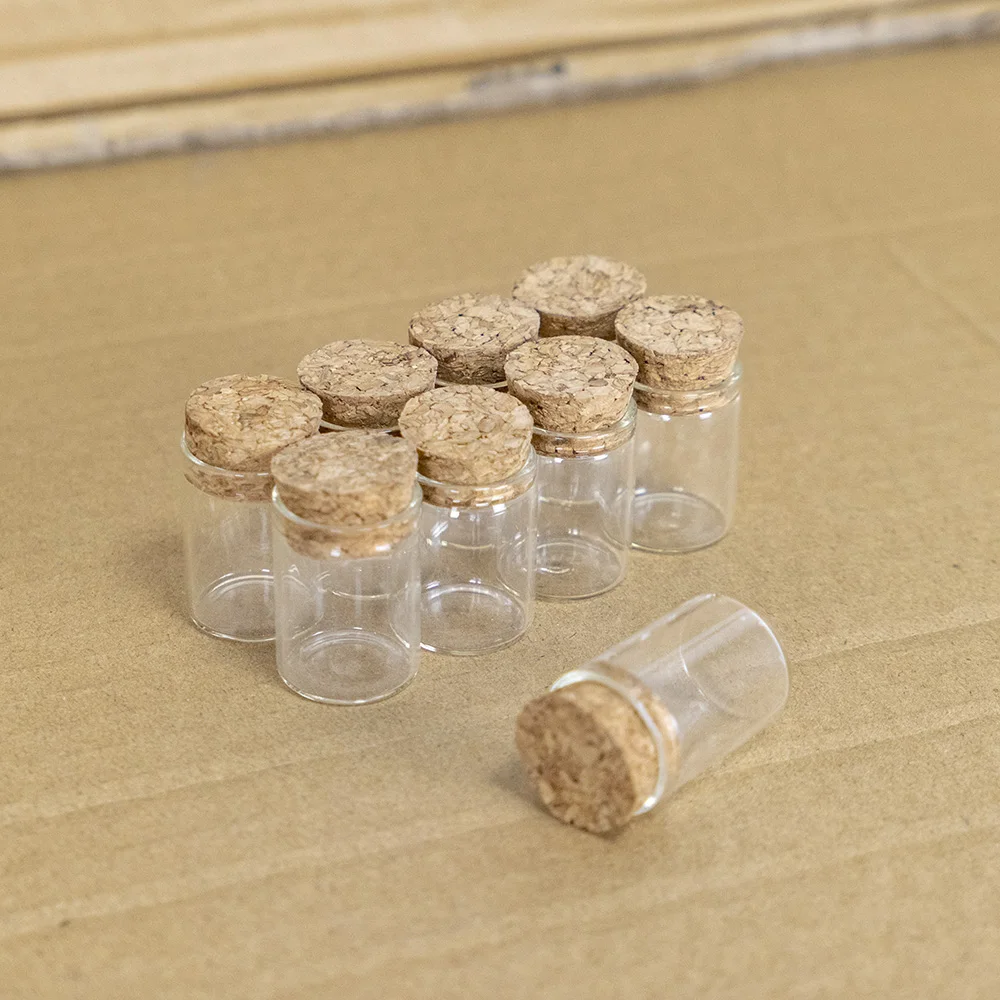 50pcs/Lot 22*30mm 5ml Small Glass Vial Bottle Test Tube Cork Stopper Mini Bottle Container Jars Tiny Bottle Glass