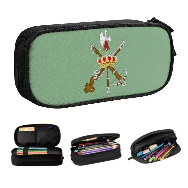 Cute Spanish Legion Pencil Cases for Girls Boys Big Capacity Spain Army Military Pencil Bag Stationery