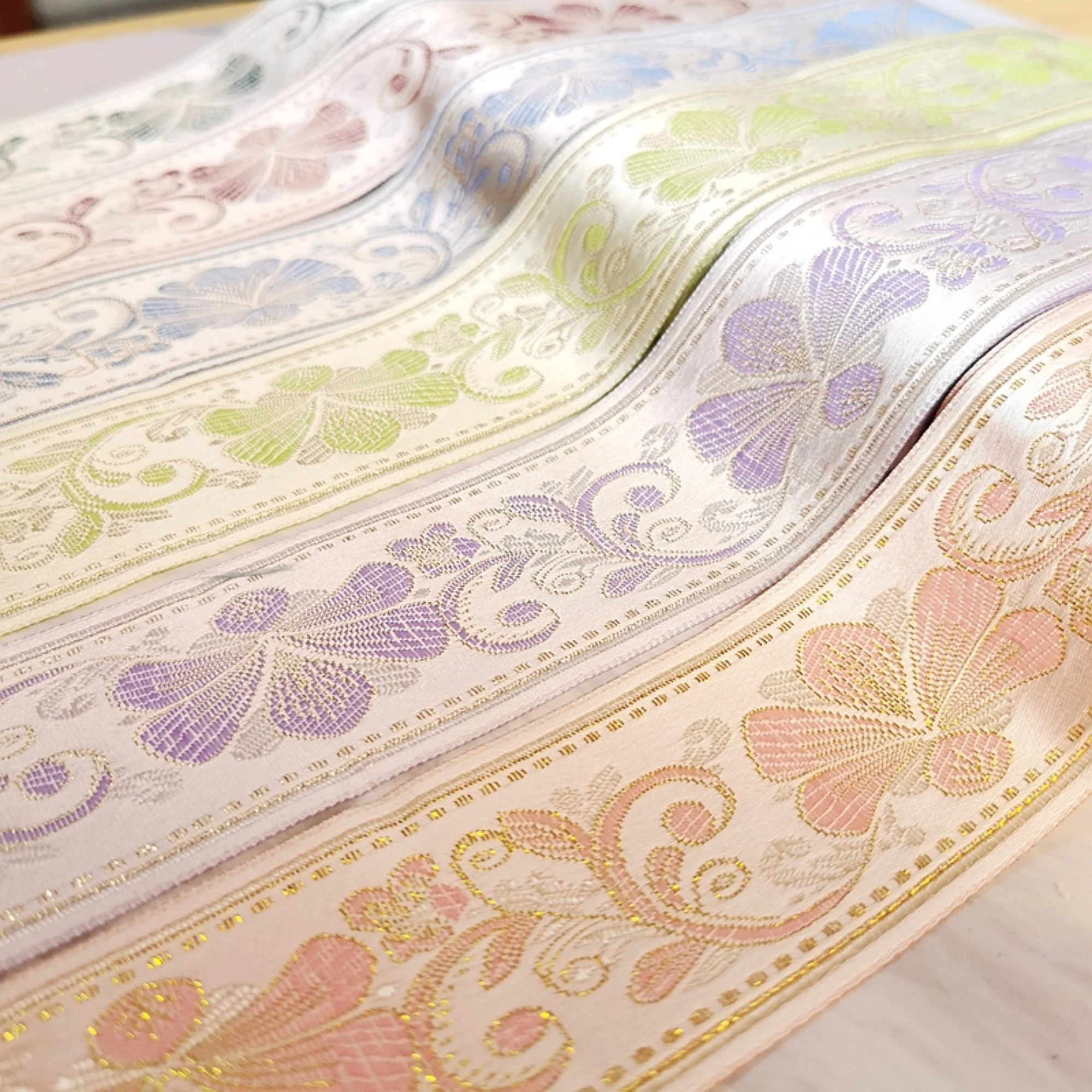 

1-метровая красочная жаккардовая лента с вышивкой листьев гинкго и золотой серебряной нитью для Hanfu DIY, ткани для штор и этнической отделки D