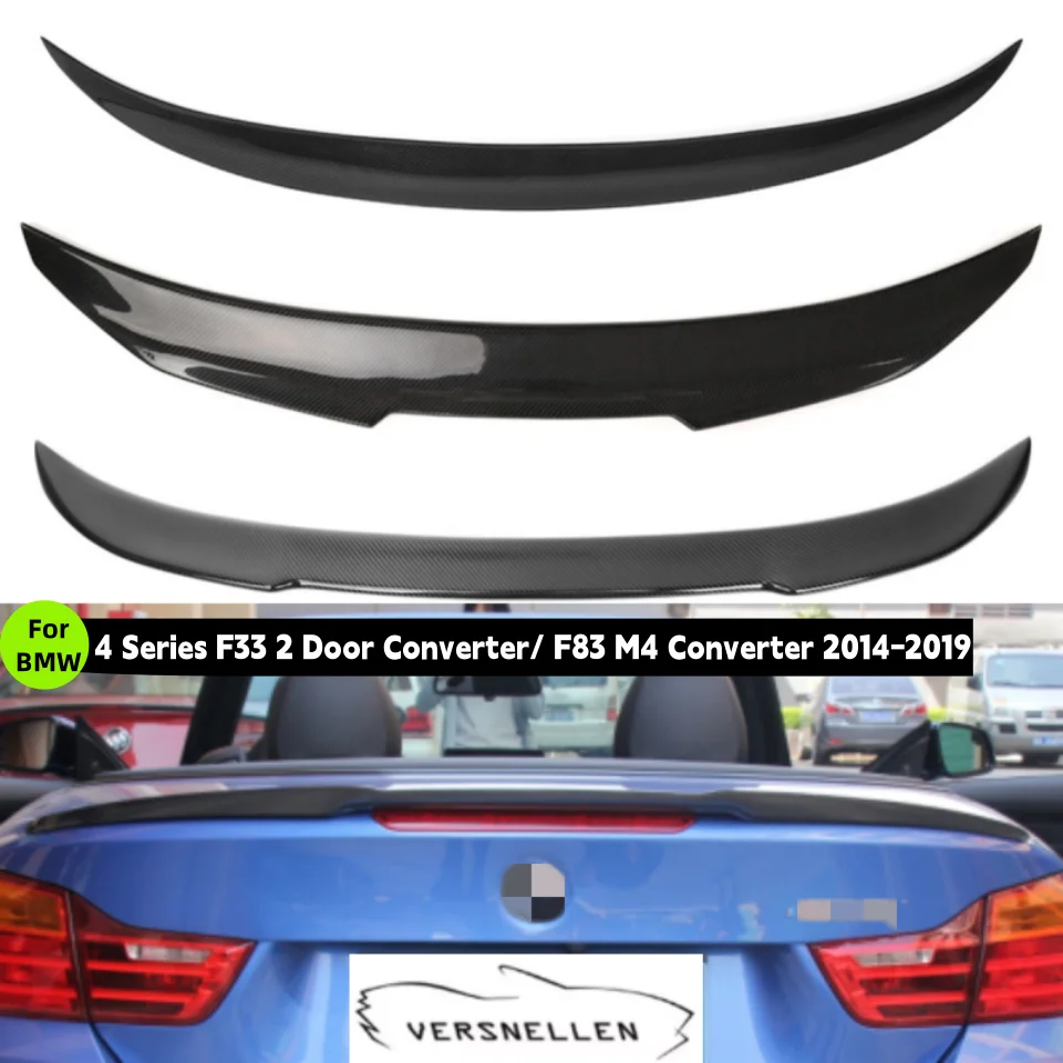 For BMW F33 Convertible 4 Series 420i 428i 435i F83 M4 2014-2018 Real Carbon Fibe Rear Trunk Lip Spoiler Car Accessories