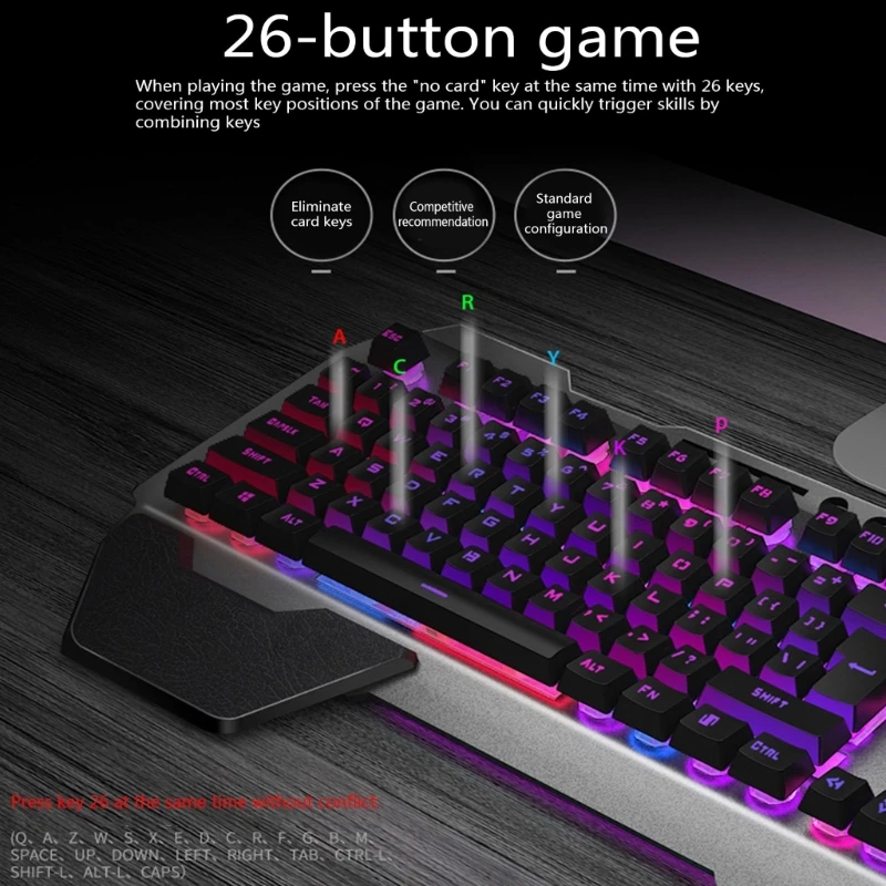 

2.4G Wireless Keyboard and Mouse Kit Protable LED Backlit 104 Keyboard 2400DPI Mouse Gamer Kit For Laptop Desktop PC