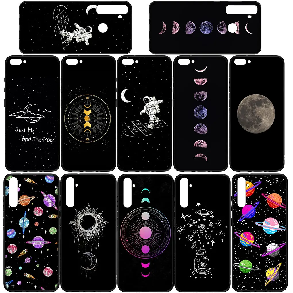 Moon Stars Astronaut Sky Phone Cover Case for Xiaomi Redmi Note 11 10 9 8 Pro 9S 10S 11S 9A 9C 9T 10A 10C 8A 7A A Soft Casing