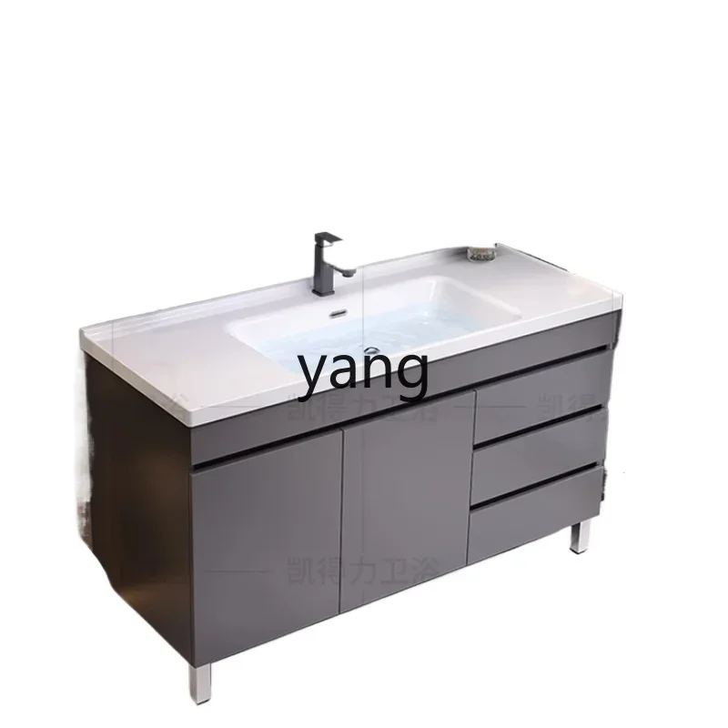 YJQ Floor-standing Bathroom Cabinet Set with Integrated Ceramic Basin, Smart Face Washing, Luxury Modern Washstand