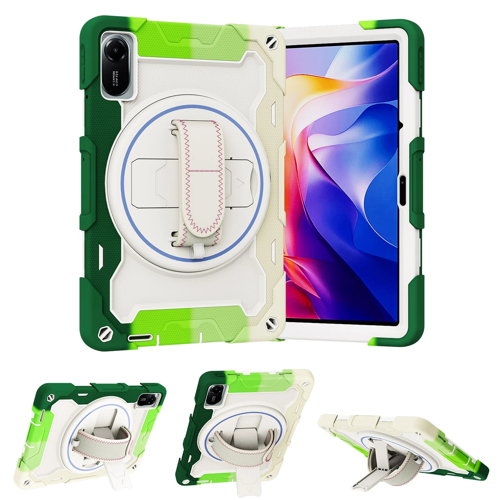 

Сверхмощный прочный чехол для Xiaomi Redmi Pad 2 2025 11,0 дюйма, модель 25040RP0AG 25040RP0AI, вращающийся на 360 градусов чехол-подставка с ремешком на руку