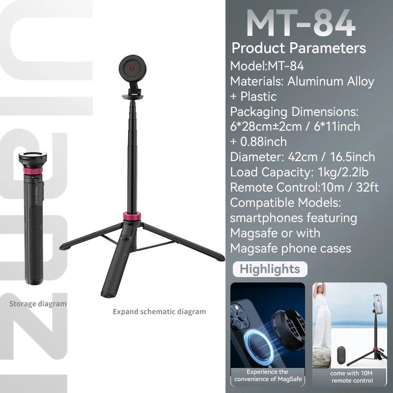 スマホアクセサリー MOMENT Tripodmount(MagSafe)+Ulanzi MT-08 iPhone15で自撮りするならUlanzi MT-08とMagSafeマウント