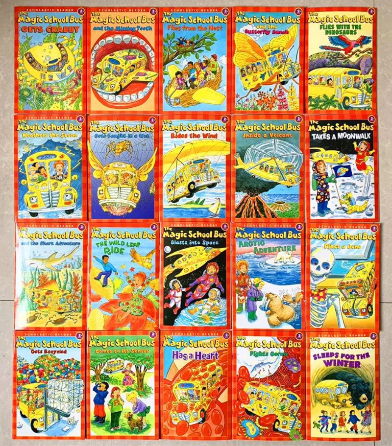 

20 Books/Set The Magic School Bus Science Readers English Picture Coloring Reading Storybook Children Educational Books