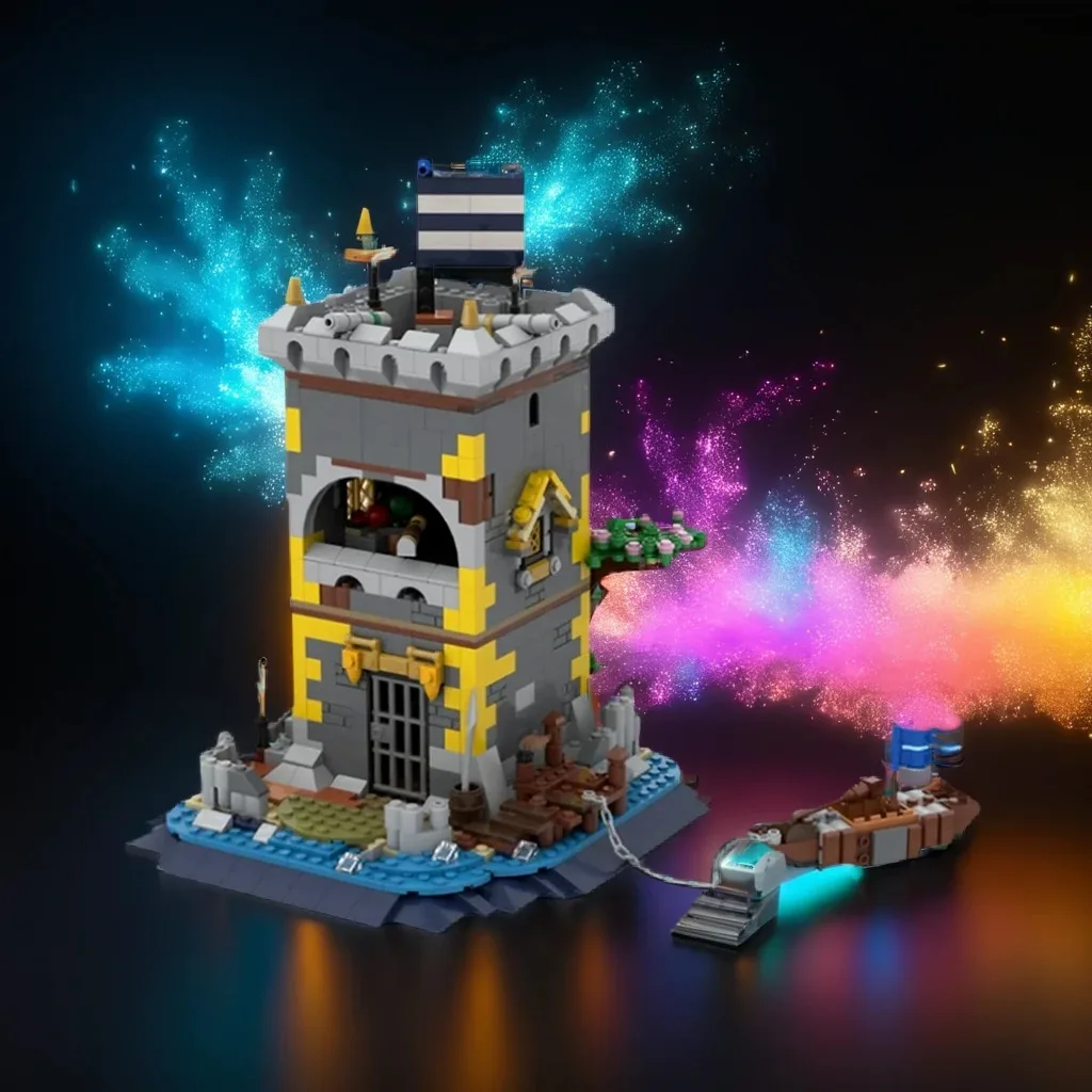 958 ชิ้น MOC Imperial Fortress Castle Drawbridge DIY ชุดอาคารบล็อกของเล่นวันเกิดของขวัญสำหรับนักสะสมทหาร