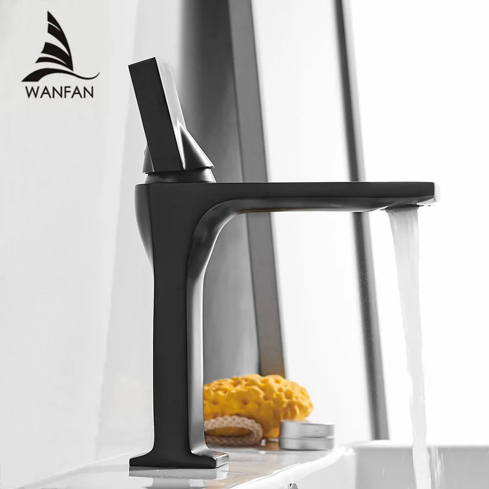 Basin Faucets Elegant Bathroom Faucet Hot and Cold Water Basin Mixer Tap Black Finish Brass Toilet Sink Water Crane Gold 855002