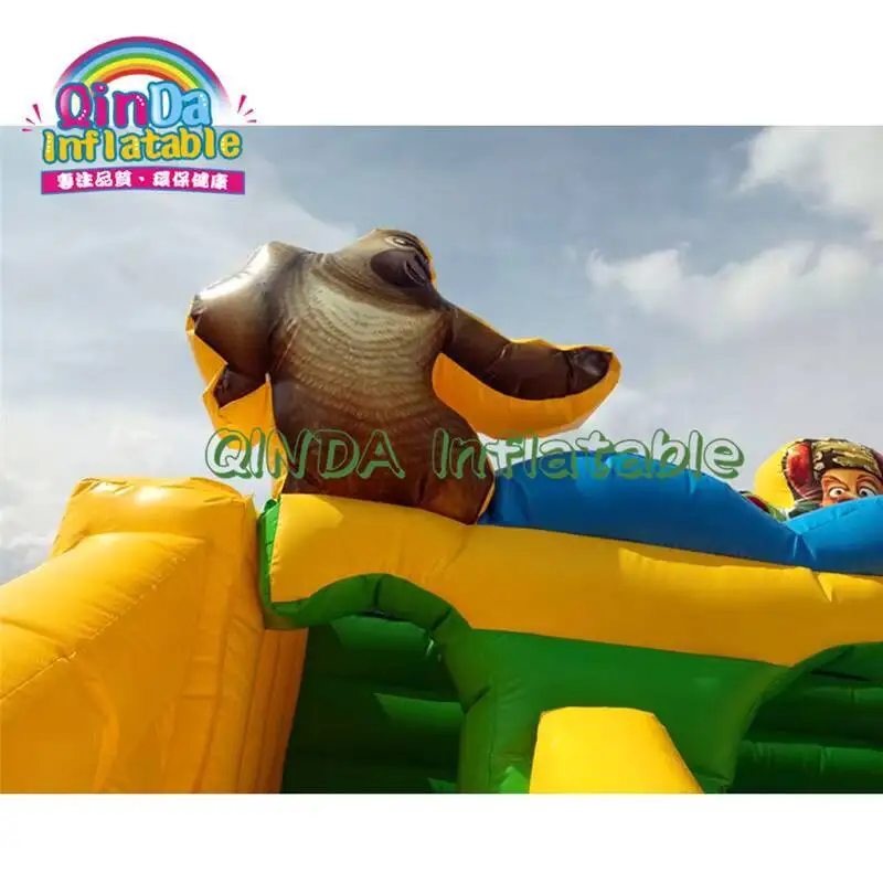 Château gonflable combiné de toboggan d'eau de maison de rebond d'ours de qualité commerciale cavalier gonflable adulte