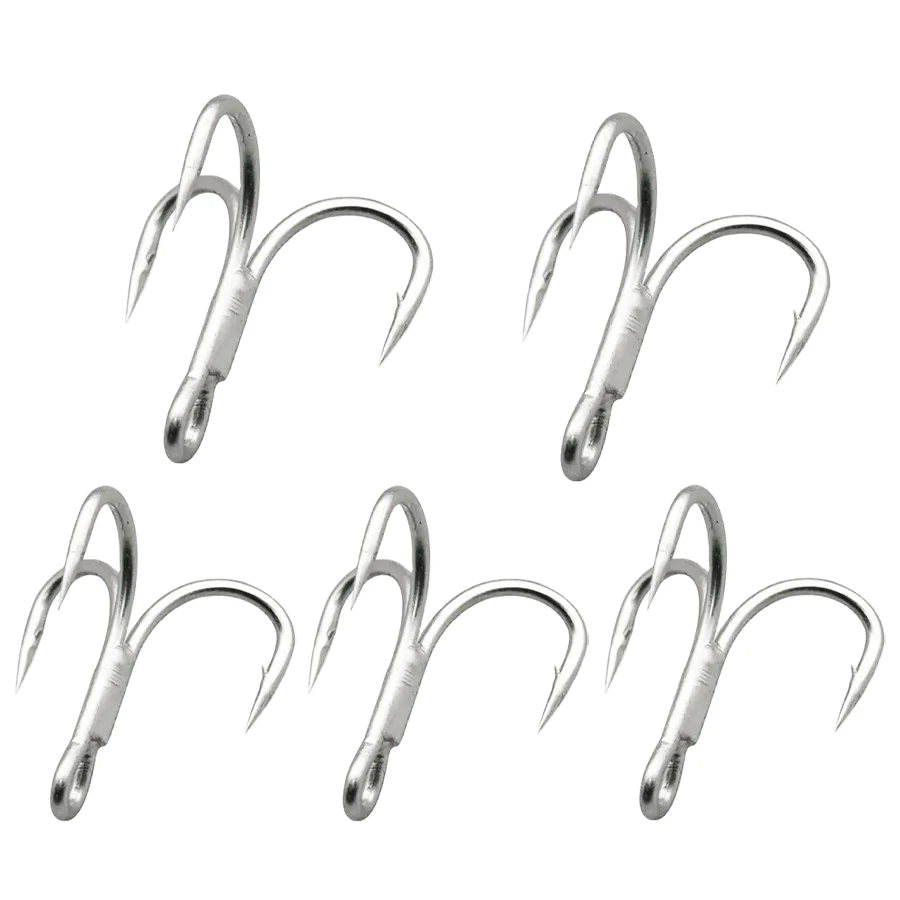 100Pcs Treble Hooks 8#-3/0# Saltwater Fishing Hooks High-Carbon Steel Barbed Sharp Fishhooks Strength Hooks Fishing Tackle