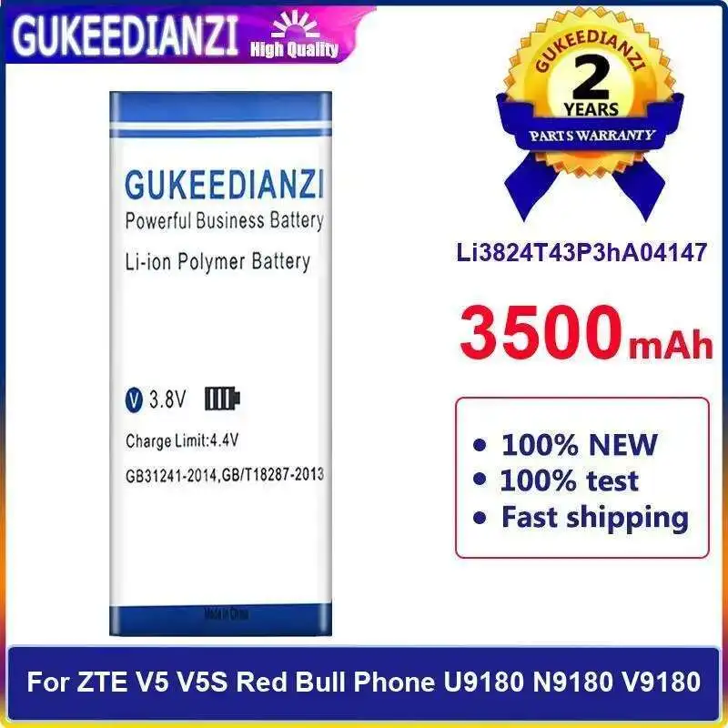 

Li3824t43p3ha04147 High-Capacity For Zte V5 V5S Red Bull Phone U9180 N9180 V9180 Mobile Battery 3500Mah