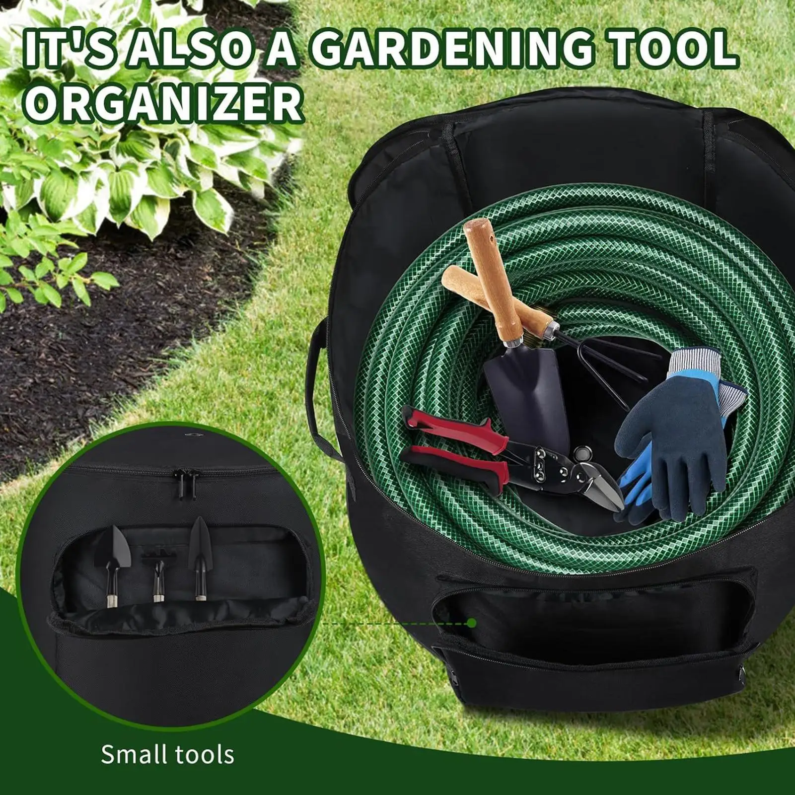 

Горшок для хранения шлангов, ведро для хранения шлангов для наружных атмосферостойких садовых аксессуаров, легкий органайзер для инструментов со сливными отверстиями