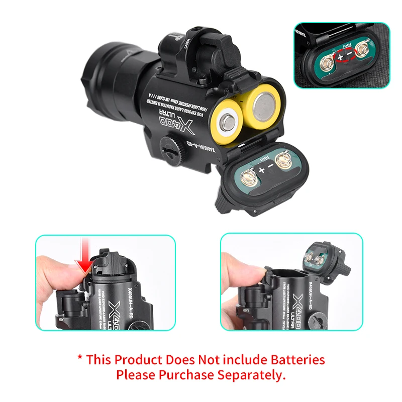 WADSN Metal X400 X400UH-A Hanging Flashlight Hight Power Red Dot Laser 800lumens White Light Pistol Lamp Weapon Accessories image 6