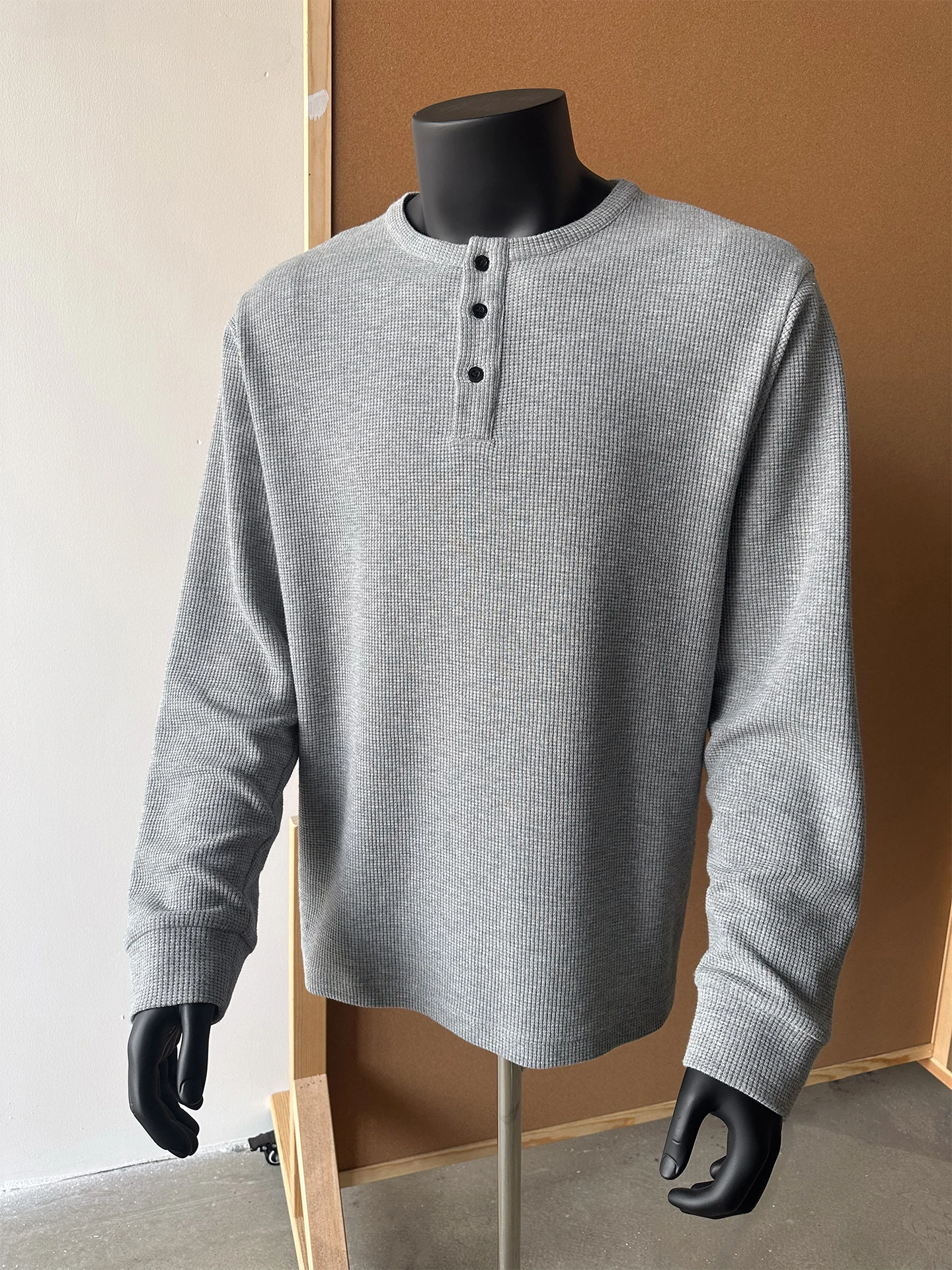 

Cleanfit Long Sve Henry Collar T-irt Men's Spring Heavyweight Premium Loose Base Layer Sweatirt Casual Sle Polyester...