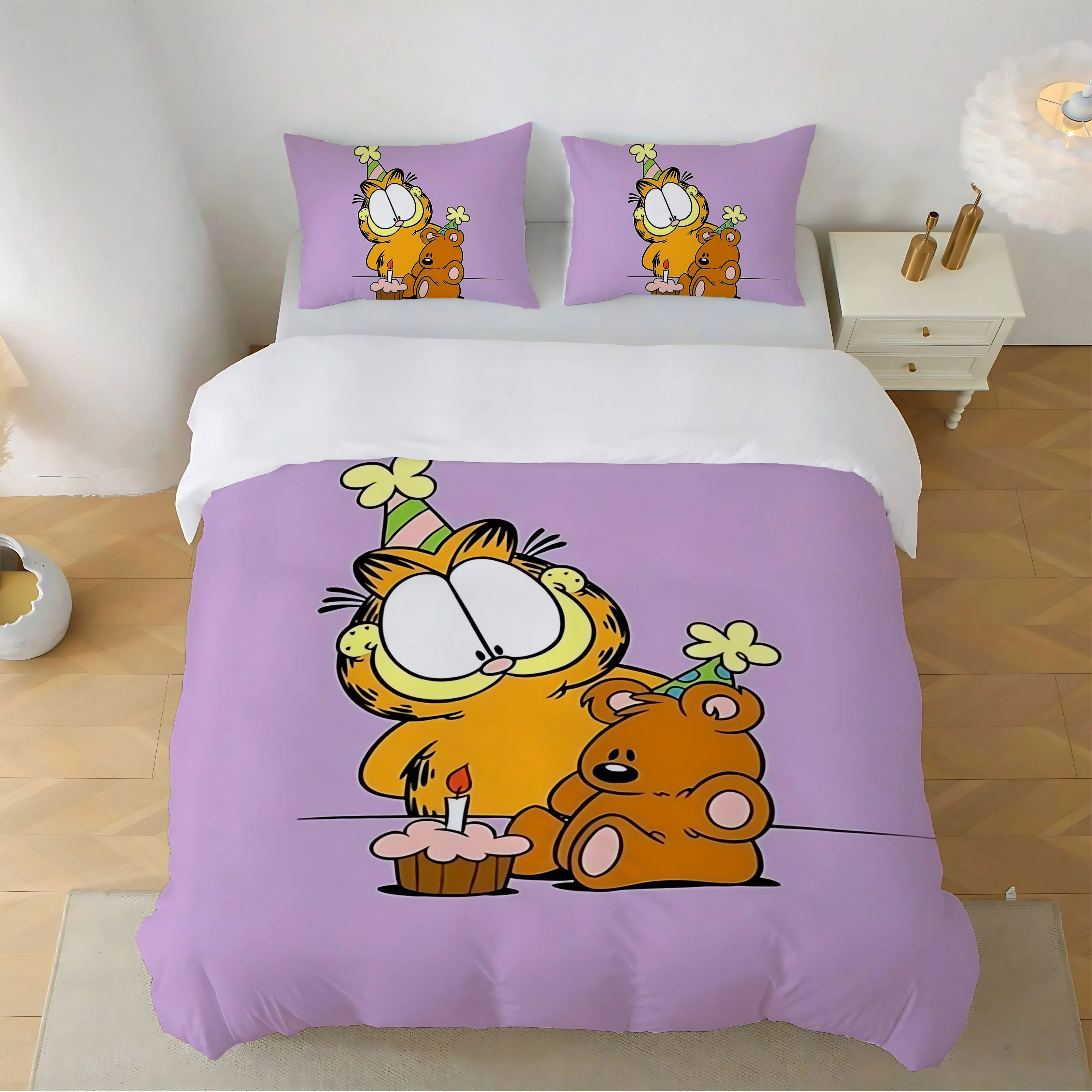 G-GarfieldS Comforter Bedding Sets Twin Size Bedding Set Duvet Cover Queen Bed Linen Sets Double Sheets Home Textile Garden