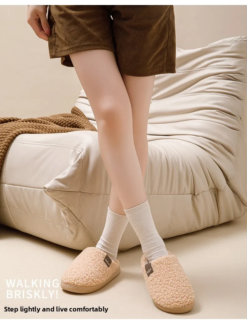 2026 Gemütliche Plüsch-Hausschuhe für Damen, Warme Rutschfeste Indoor-Schuhe, Plüschfleece-Futter & Weiche Sohle für Komfort zu Hause im Winter – Detail 10