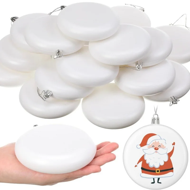 10 Stück 8cm Weiße Weihnachtskugeln zum Bemalen, Weihnachtsbaum-Hängedekorationen, DIY-Malerei, Weihnachtsdekoration für Zuhause