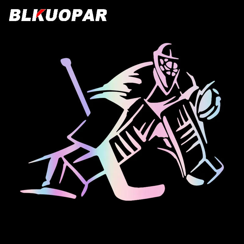 BLKUOPAR Goalkeeper Ice Hockey Player Car Sticker Funny Scratch-Proof Decal Personality Trunk Windshield Laptop Car Styling