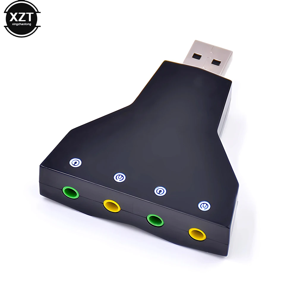 External Virtual USB SOUNDcard 7 In 1 Channel  3D Sound Audio Adapter Dual Microphone Dual Audio Interface Output Independent