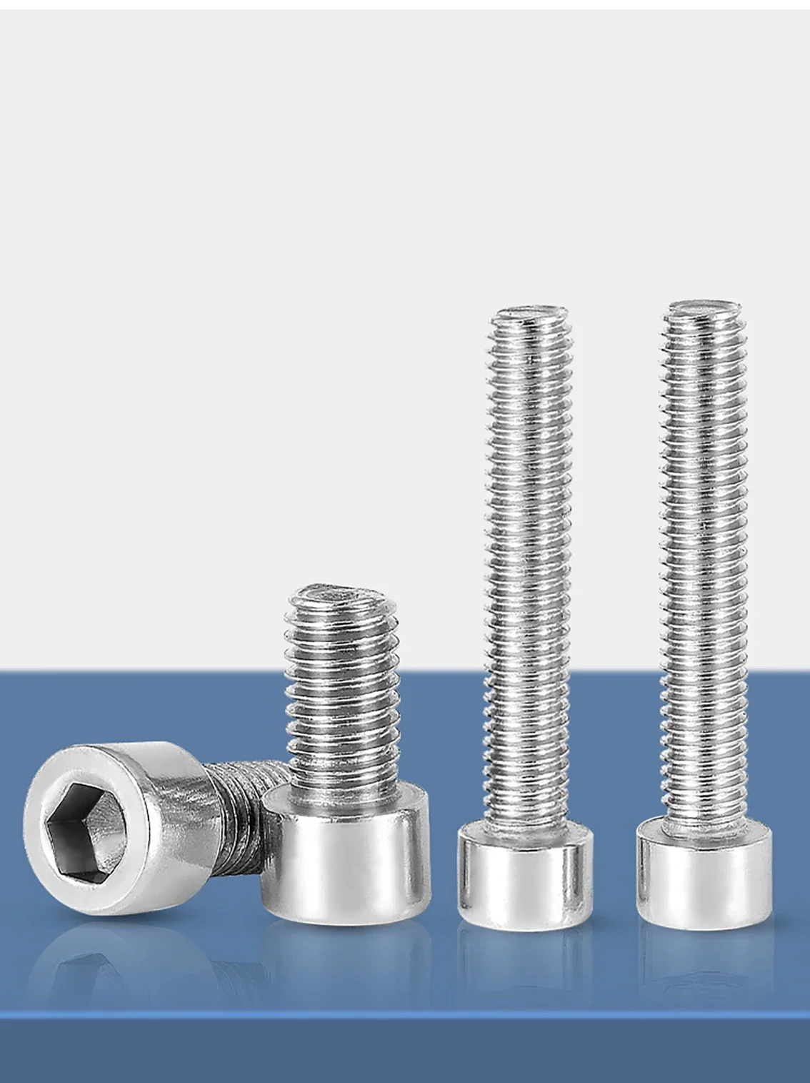 1/2/5pcs 201 Stainless Steel Hex Hexagon Socket Screws Bolt  M12  Allen Thread Machine Metal Screws Thread Length 20mm-120mm