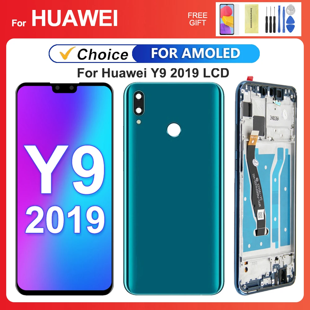For HUAWEI Y9 2019 6.5''For AMOLED Enjoy 9 Plus JKM-LX1 LX2 LX3 AL00 LCD Display Touch Screen Digitizer Assembly Replacement