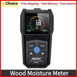 Mestek Digital Wood Moisture Meter for Wood Drywall Non-destructive Inductive Timber Damp Detector LCD Hygrometer Humidity