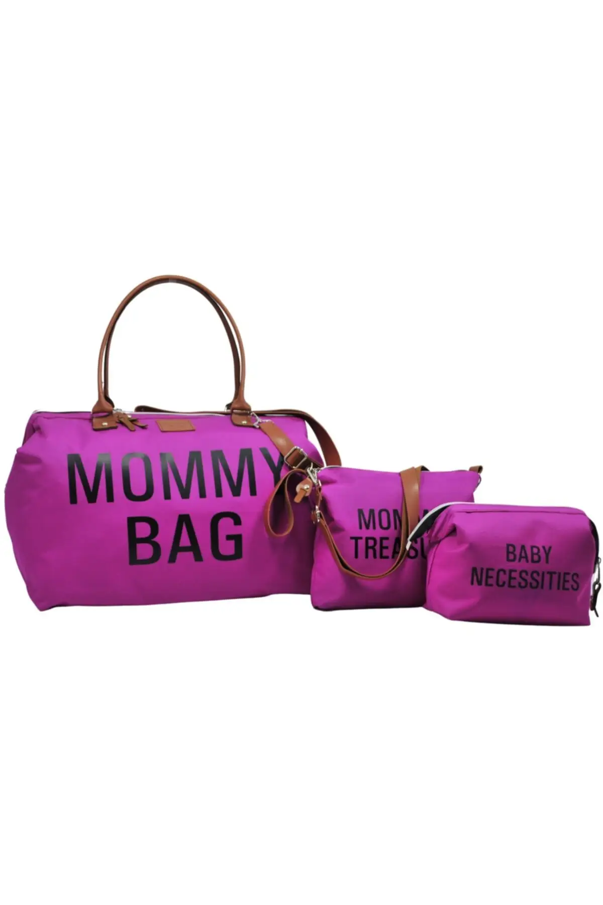 

Mommy Bag Design 3 Pcs Set Fuchsia Baby Mommy Baby Care and Women's Bag 2022 Mommy Bag Stroller Organizer Changing Travel