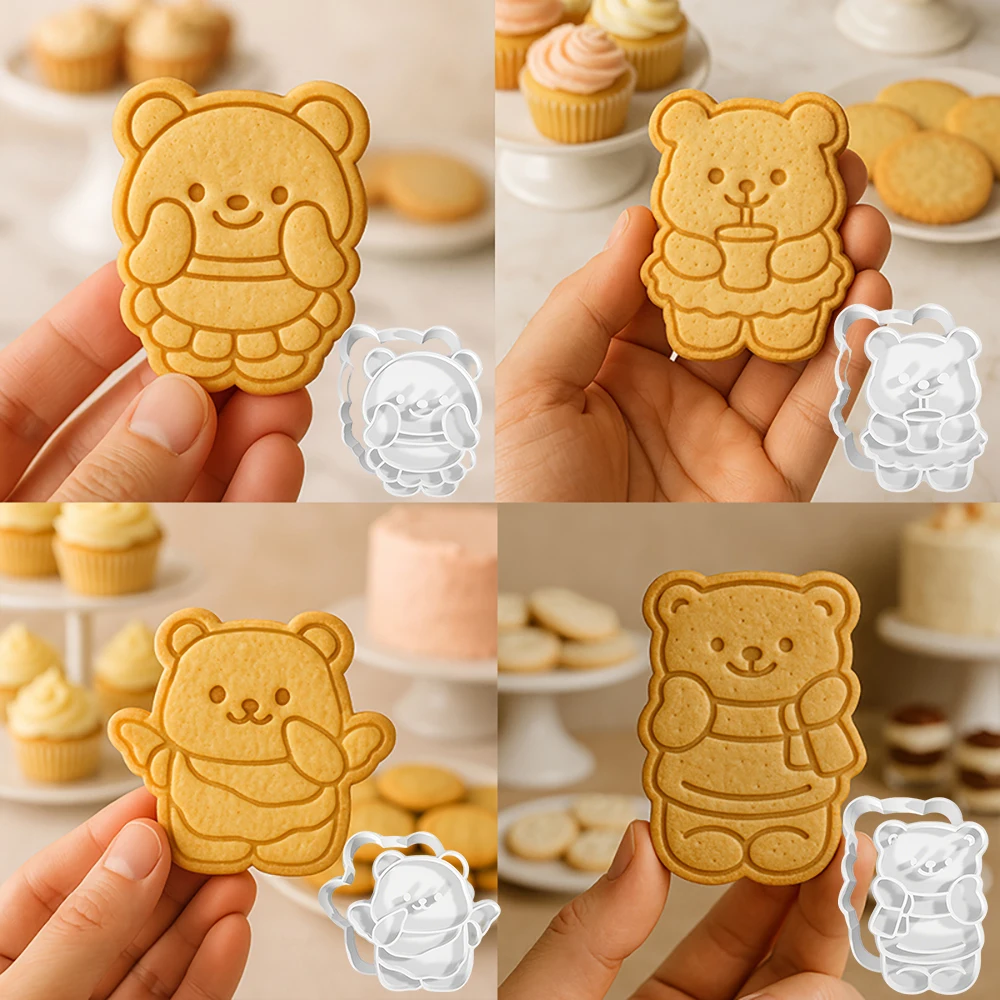 

Cute Little Bear Cookie Mold DIY Stampcookie Cutters Baking Accessories