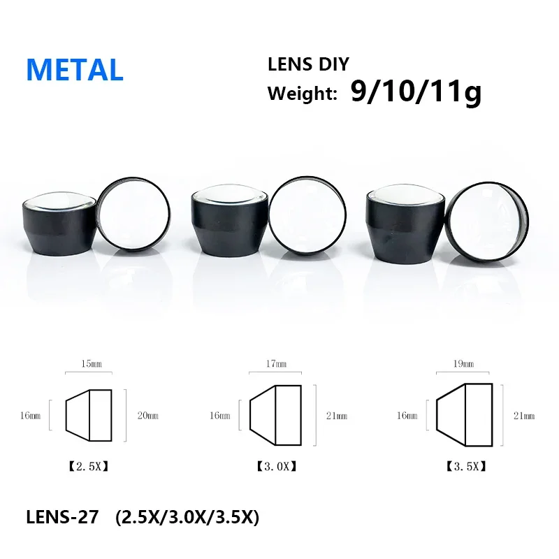 Burite NEW 27-2.5/3.0/3.5X Digital Magnifier Loupes Metal Galileo Lenses Pairs Large Field View High Quality Optical Glass