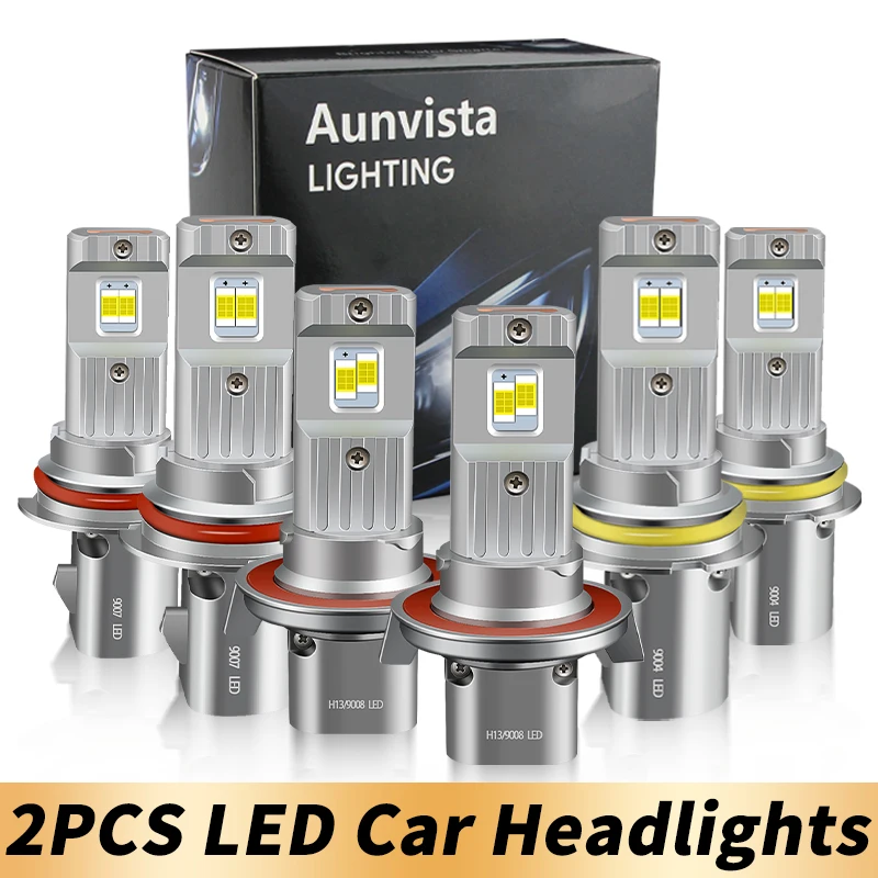 

2PCS 9008 H13 Car LED Headlight Bulb 9007 HB5 Hi/Lo Beam 30000LM 120W 24Pcs/CSP 9004 HB1 Fanless Canbus White Turbo Headlamps
