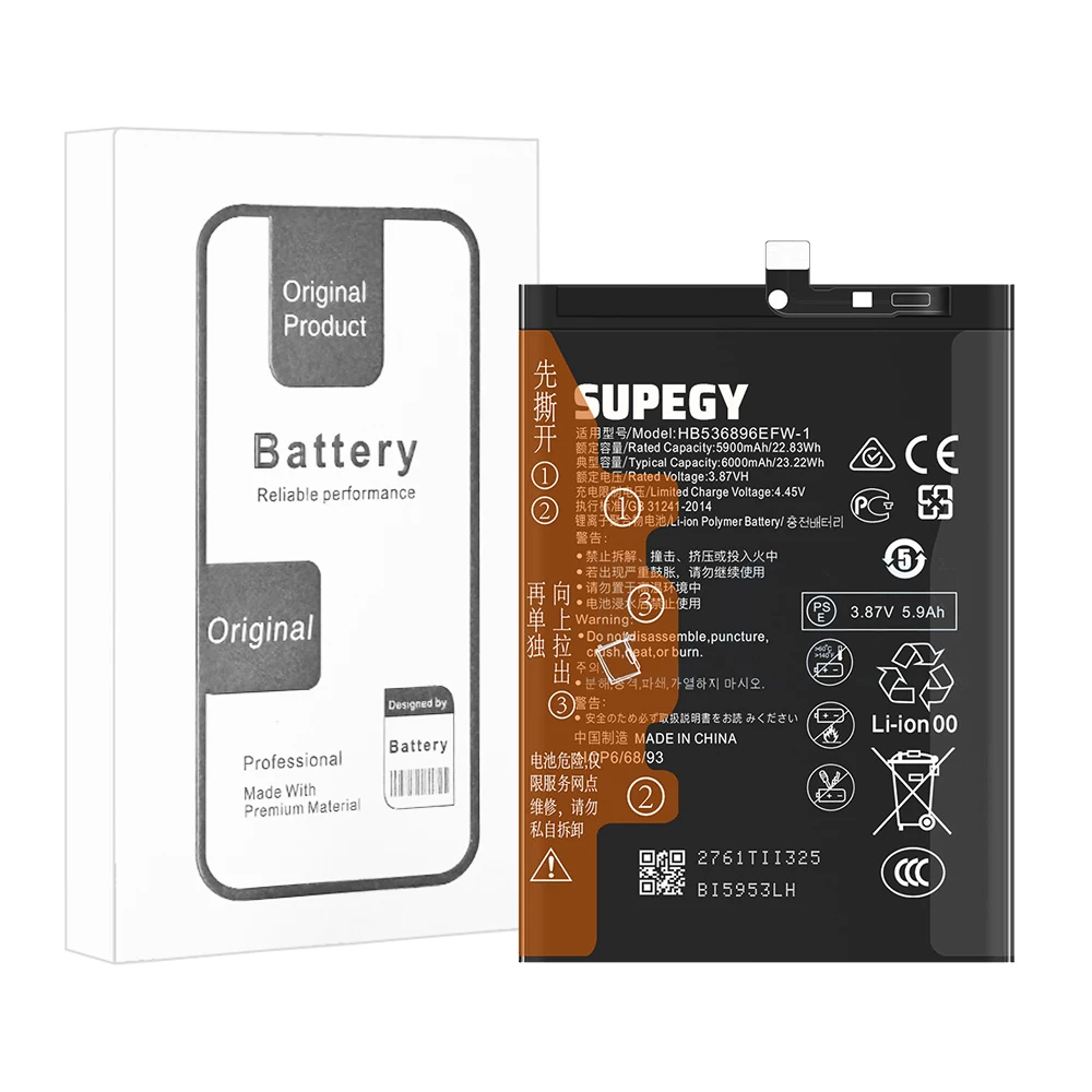 SUPEGY 100% New Battery  HB536896EFW-1 For HUAWEI NOVA Y70 Battery +Tools