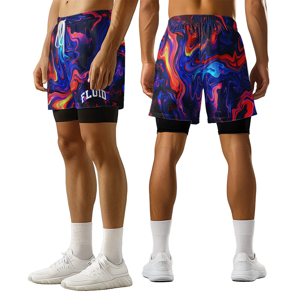 2024 New Original Design 3D Printing Casual Outdoor Trendy High Street Fitness Sports Speed Drying Basketball Men's Shorts