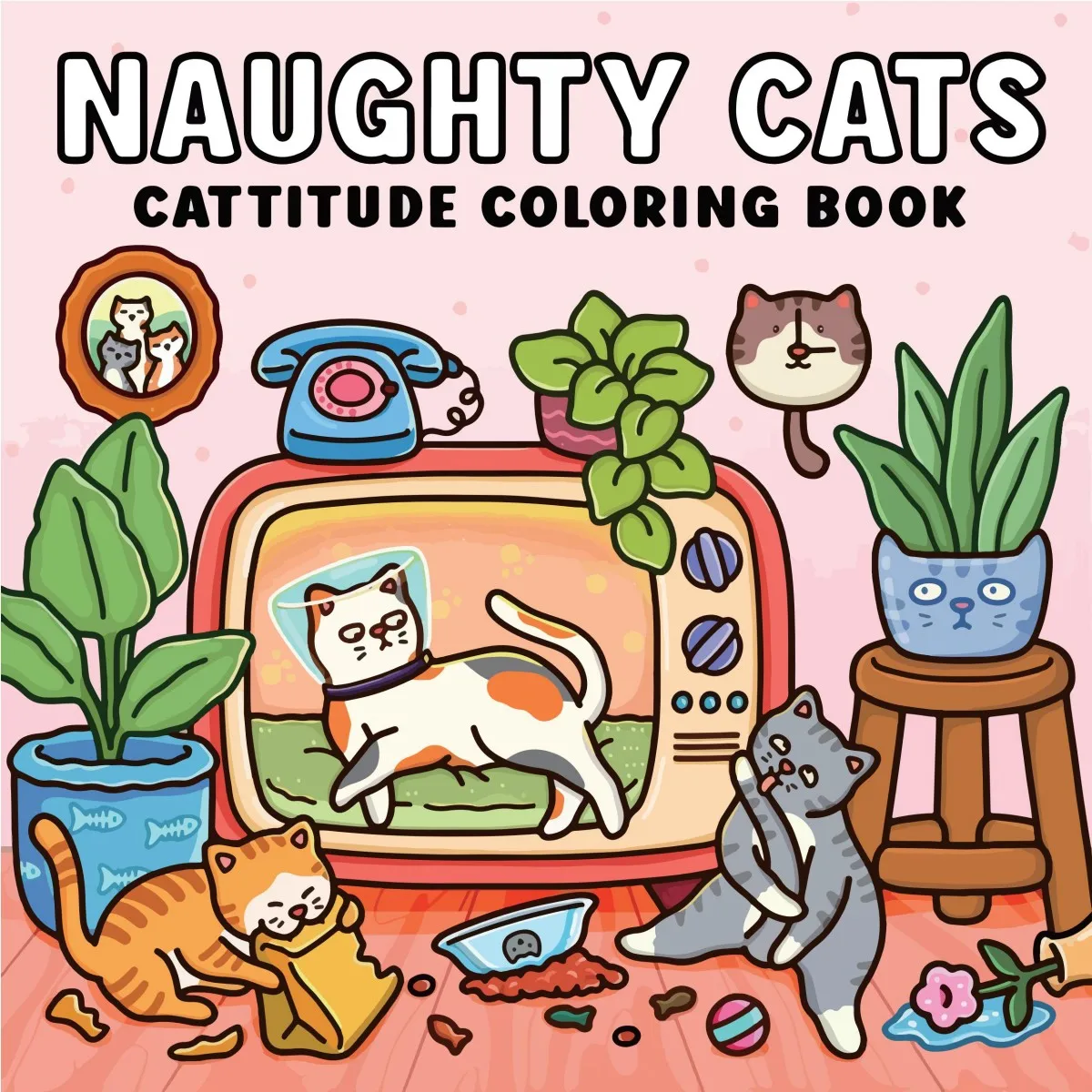 Cute coloring book, Scenes of plush friends playing naughtily, the perfect choice for relaxation and stress relief.