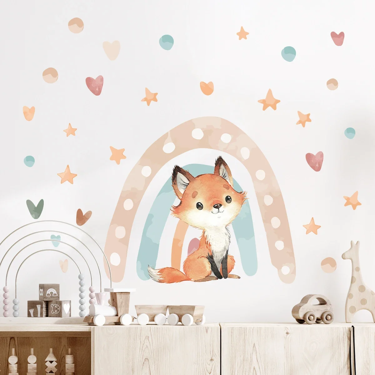 1Pc Cartoon Nette Fuchs Möbel Wand Aufkleber Wohnkultur Zubehör Wohnzimmer Kinder Baby Zimmer Schlafzimmer Dekoration Wand Aufkleber
