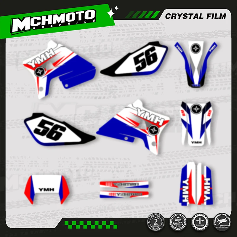 

MCHMFG Custom Team Motorcycle Graphics Background Decal Stickers Kits For YAMAHA 1993 1994 1995 1996 1997 DT200WR