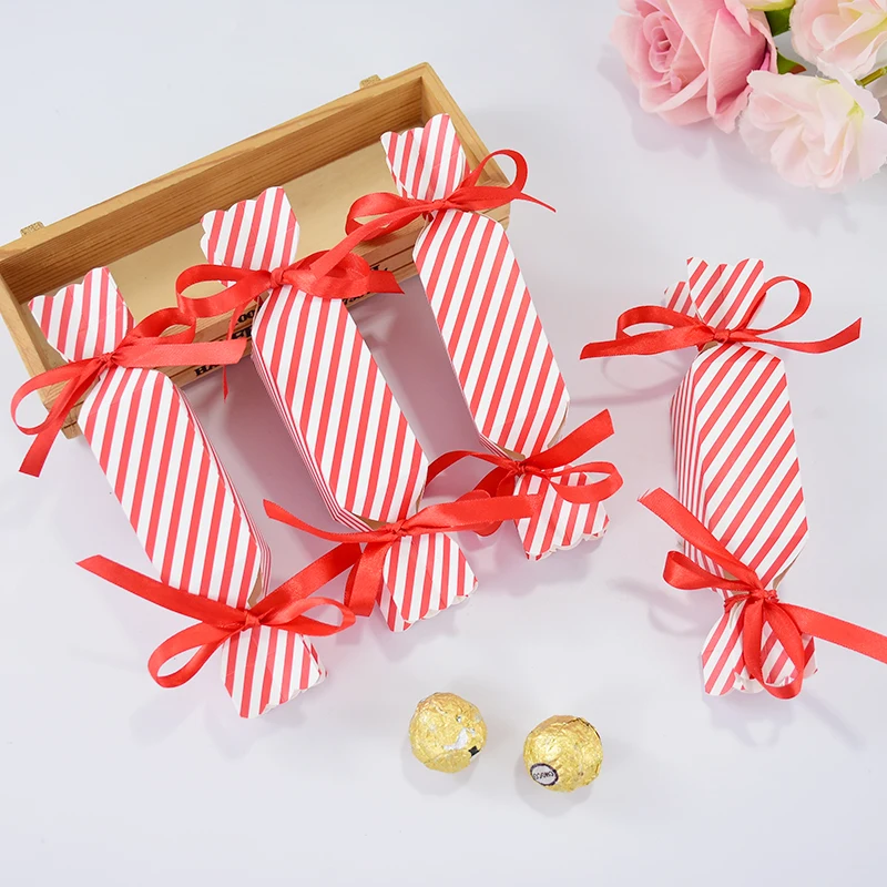 

10pcs Wedding Favor Candy Box Bag Sweet Candy Boxes Baby Shower Treat Kids Birthday Christmas Cracker Boxes Decoration Supplies