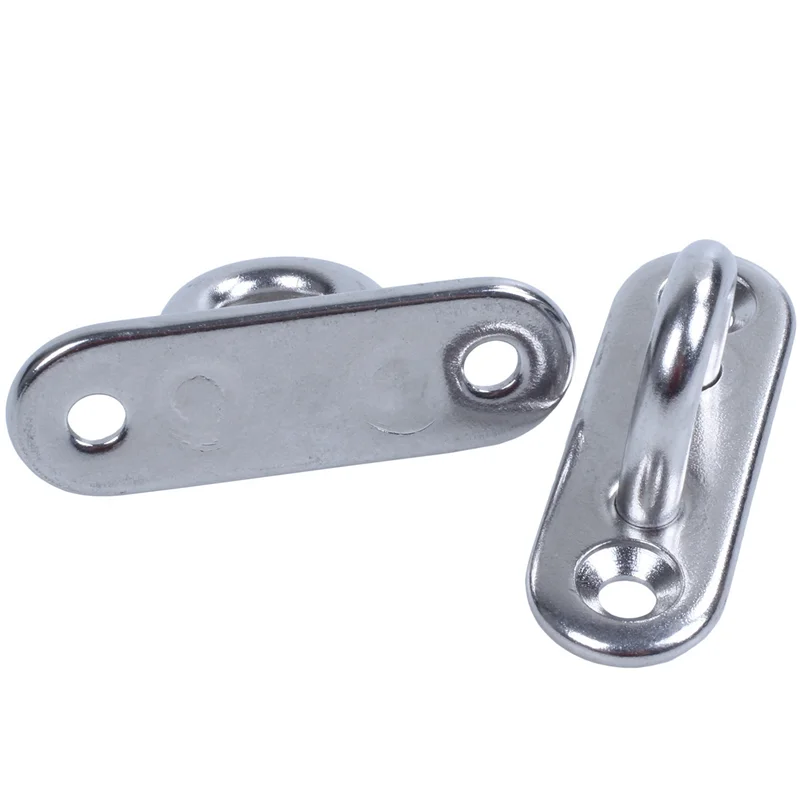 

ABZS 40Pcs 5Mm 304 Stainless Steel Oblong Pad Eye Plate Staple Ring Hook