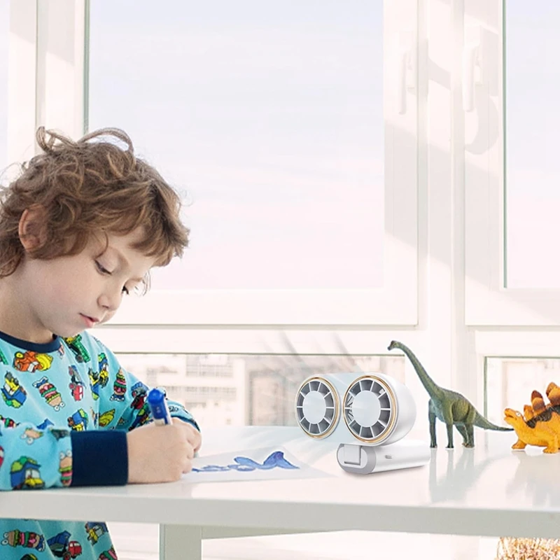 Portable Handheld Fan Withusb Charging Digital Display Rechargeable Battery Digital Display Rechargeable Battery White