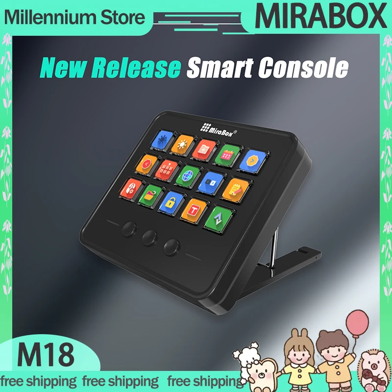 Mirabox M18 Streamdeck Visual Keyboard Quick OBS Live Streaming Console Keypad 15 Keycaps Dynamics Customise Pc Accessories Gift