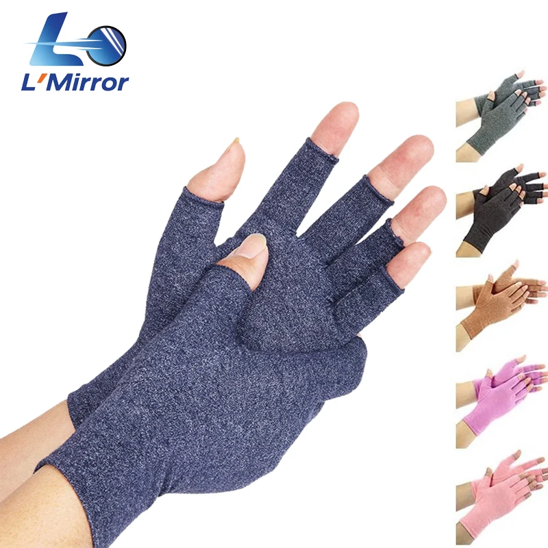 

L●Mirror Fingerless Compression Hand Gloves-Soothing Joint Wraps for Women&Men,Provide Sports Hand Support,Thumb Stability